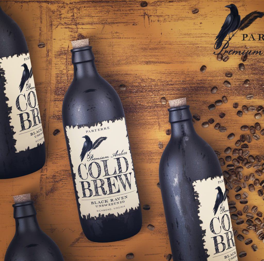Parterre cold brew concept packaging label design