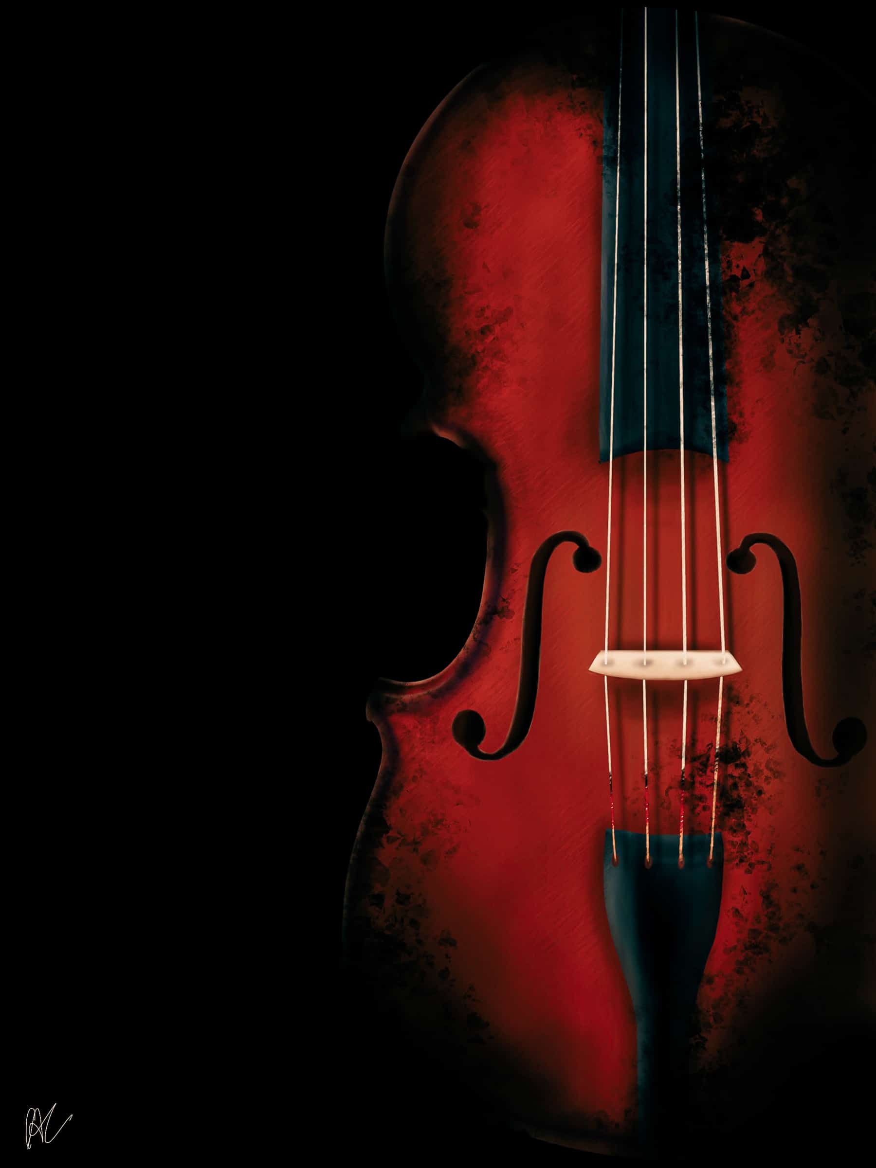 Illustration violin abstract