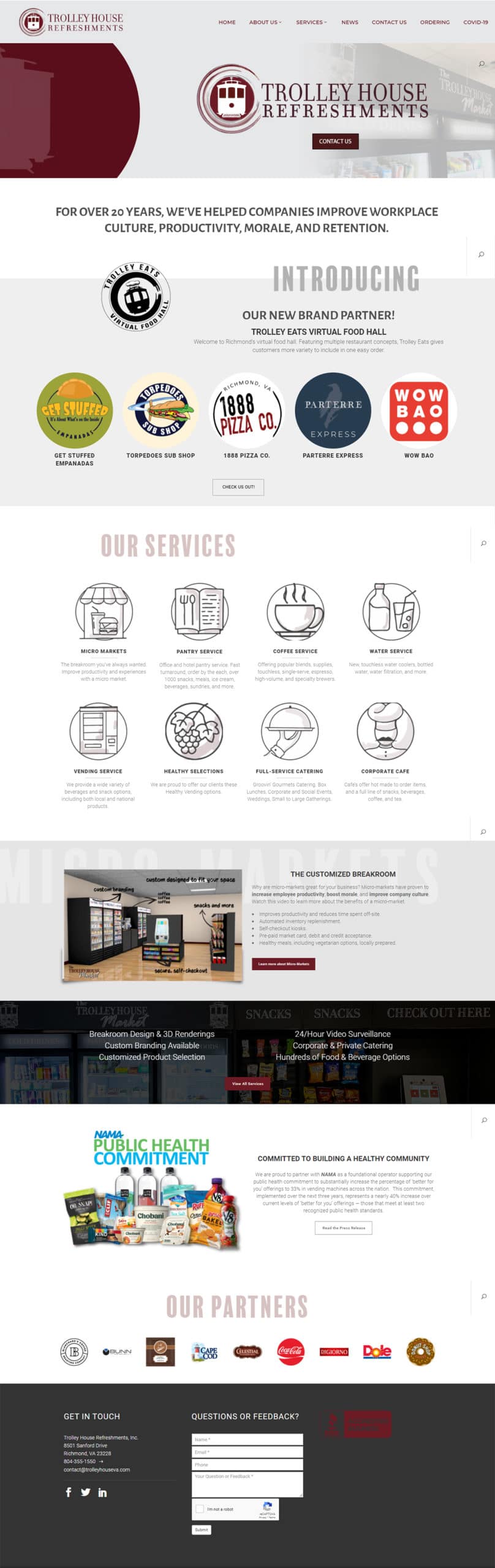 Website redesign Trolley House homepage
